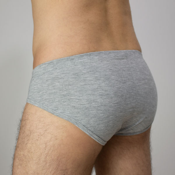 brief algodón gris jaspe classic de la marca malébolo underwear